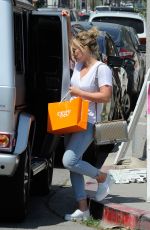 HILARY DUFF in Tight Jeans Out Shopping in West Hollywood