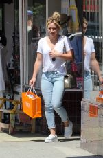 HILARY DUFF in Tight Jeans Out Shopping in West Hollywood