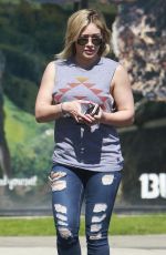 HILARY DUFF in TIght Ripped Jeans Out in Los Angeles