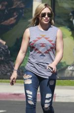HILARY DUFF in TIght Ripped Jeans Out in Los Angeles