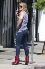 HILARY DUFF in TIght Ripped Jeans Out in Los Angeles