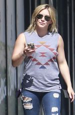 HILARY DUFF in TIght Ripped Jeans Out in Los Angeles