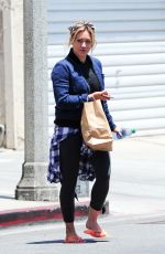 HILARY DUFF Leaves a Nail Salon in Beverly Hills