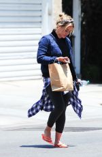 HILARY DUFF Leaves a Nail Salon in Beverly Hills