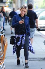 HILARY DUFF Leaves a Nail Salon in Beverly Hills