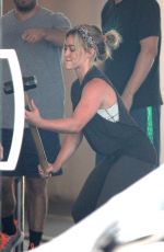 HILARY DUFF Working at a Gym in West Hollywood
