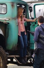JANE LEVY on the Set of Monster Truck in Chilliwack