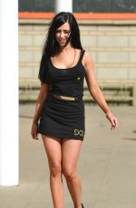 JENNA JONATHAN in Tight Mini Dress Out in Manchester