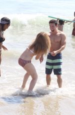 JENNETTE MCCURDY in Bikini with Friends at a Beach in Santa Monica