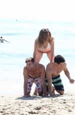 JENNETTE MCCURDY in Bikini with Friends at a Beach in Santa Monica