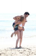 JENNETTE MCCURDY in Bikini with Friends at a Beach in Santa Monica