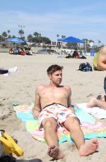 JENNETTE MCCURDY in Bikini with Friends at a Beach in Santa Monica