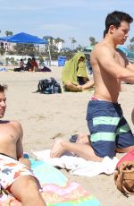 JENNETTE MCCURDY in Bikini with Friends at a Beach in Santa Monica