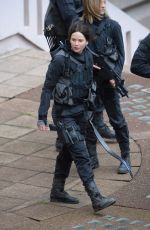 JENNIFER LAWRENCE on the Set of Mockingjay in Paris 1205