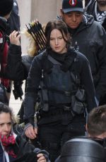 JENNIFER LAWRENCE on the Set of Mockingjay in Paris 1205