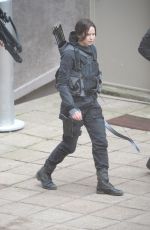 JENNIFER LAWRENCE on the Set of Mockingjay in Paris 1205