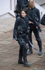 JENNIFER LAWRENCE on the Set of Mockingjay in Paris 1205