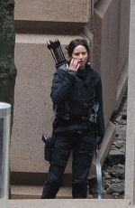 JENNIFER LAWRENCE on the Set of Mockingjay in Paris 1205