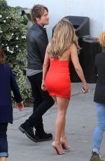 JENNIFER LOPEZ in Red Dress at American Idol in Hollywood