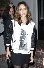 JESSICA ALBA Leaves A.O.C. Restaurant in Los Angeles