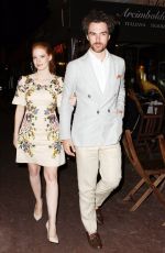 JESSICA CHASTAIN Arrives at a Restaurant in Cannes