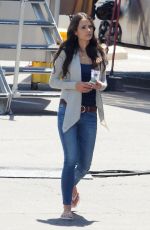 JORDANA BREWSTER on the Set of Fast and Furios 7 in Los Angeles