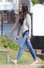 JORDANA BREWSTER on the Set of Fast and Furios 7 in Los Angeles