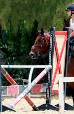 KALEY CUOCO Rides a Horse at a Ranch in Simi Valley