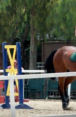KALEY CUOCO Rides a Horse at a Ranch in Simi Valley