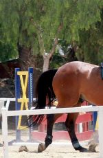 KALEY CUOCO Rides a Horse at a Ranch in Simi Valley