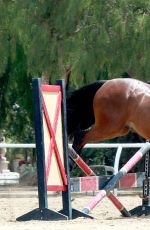 KALEY CUOCO Rides a Horse at a Ranch in Simi Valley