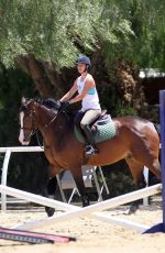 KALEY CUOCO Riding Her Horse in Los Angeles
