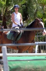 KALEY CUOCO Riding Her Horse in Los Angeles