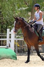 KALEY CUOCO Riding Her Horse in Los Angeles