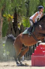KALEY CUOCO Riding Her Horse in Los Angeles
