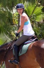 KALEY CUOCO Riding Her Horse in Los Angeles