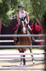 KALEY CUOCO Riding Her Horse in Los Angeles