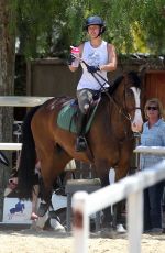 KALEY CUOCO Riding Her Horse in Los Angeles