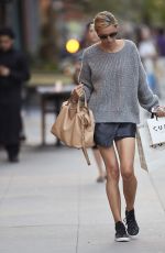 KAROLINA KURKOVA in Leather Skirt Out in New York