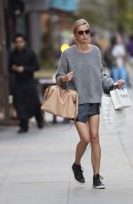 KAROLINA KURKOVA in Leather Skirt Out in New York