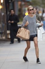 KAROLINA KURKOVA in Leather Skirt Out in New York