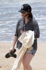 KAT DENNINGS in Shorts on the Beach in Maui