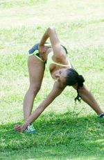 KAT GRAHAM Working Out in a Park in Los Angeles