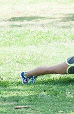 KAT GRAHAM Working Out in a Park in Los Angeles