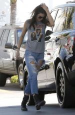 KENDALL JENNER in Ripped Jeans at a Gas Station in Studio City