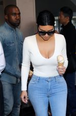KIM KARDASHIAN Out and About in Paris