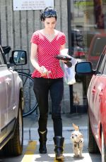 KRYSTEN RITTER with Her Dog out in Los Angeles