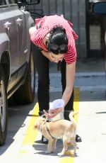 KRYSTEN RITTER with Her Dog out in Los Angeles