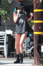 KYLIE JENNER in Cutoffs Shorts at Toast in West Hollywood