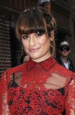 LEA MICHELE at David Letterman Show in New York